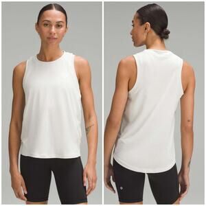 Lululemon Cotton-Blend Logo Training Tank Top Bone Size 12 Relax Fit Loose